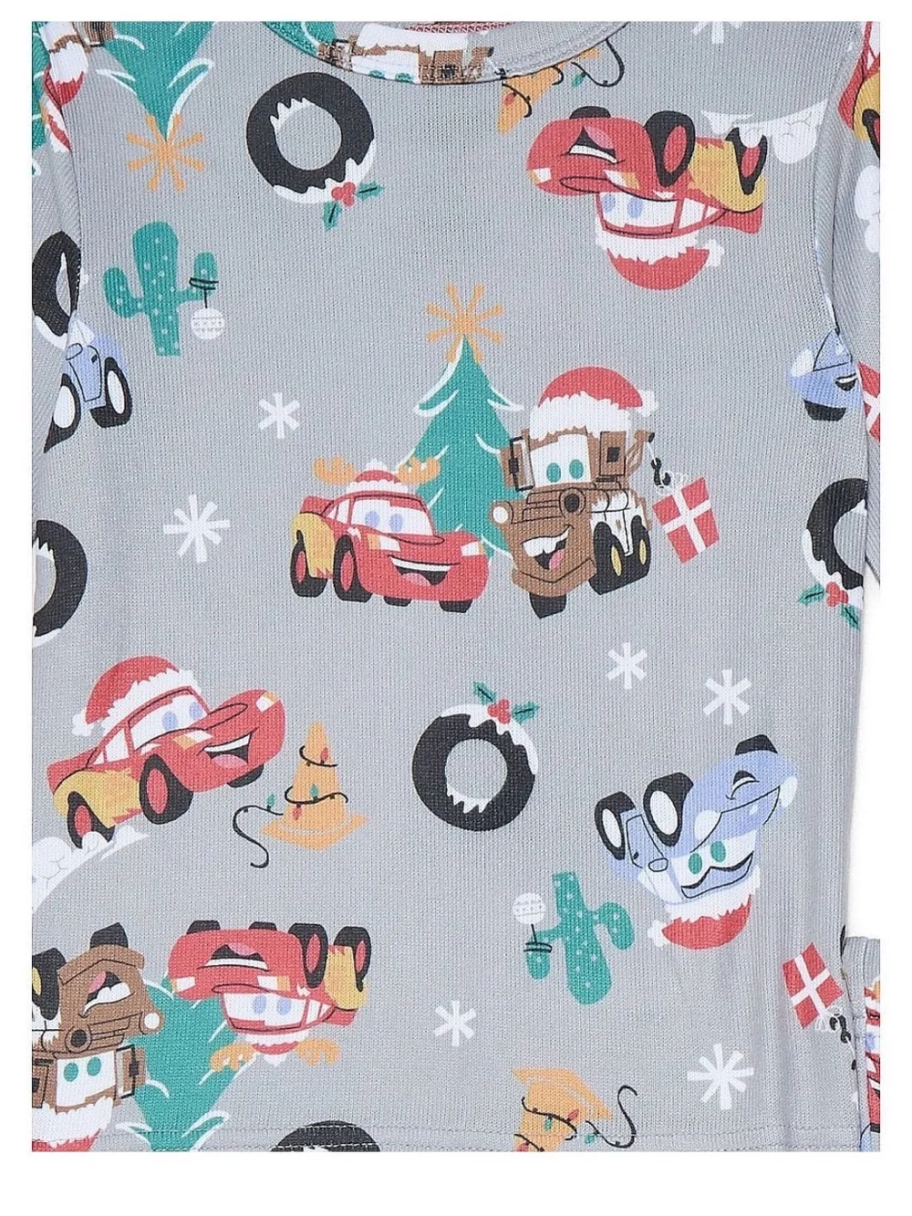 Disney Pixar Card Grey Holiday Cartoon Print Pajama Set